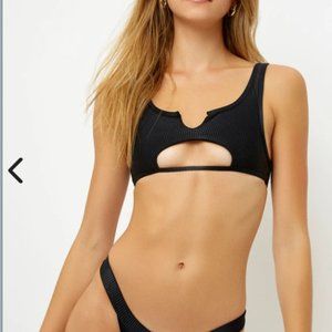 Frankie's bikinis cole charcoal gray set